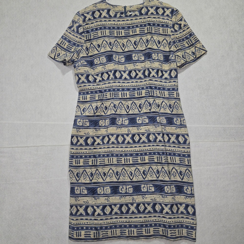 L#2 Miss Derby Women's‎ Short Sleeve Geometric Print Sheath Dress Size Medium